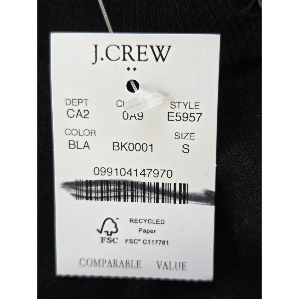 J.Crew Classic Cotton Cardigan Button Front Women Size S Black NWT E5957‎ - Picture 6 of 6